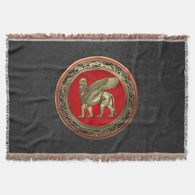 [410] Assyrian Winged Lion - Gold Lamassu Decke (Vorderseite)
