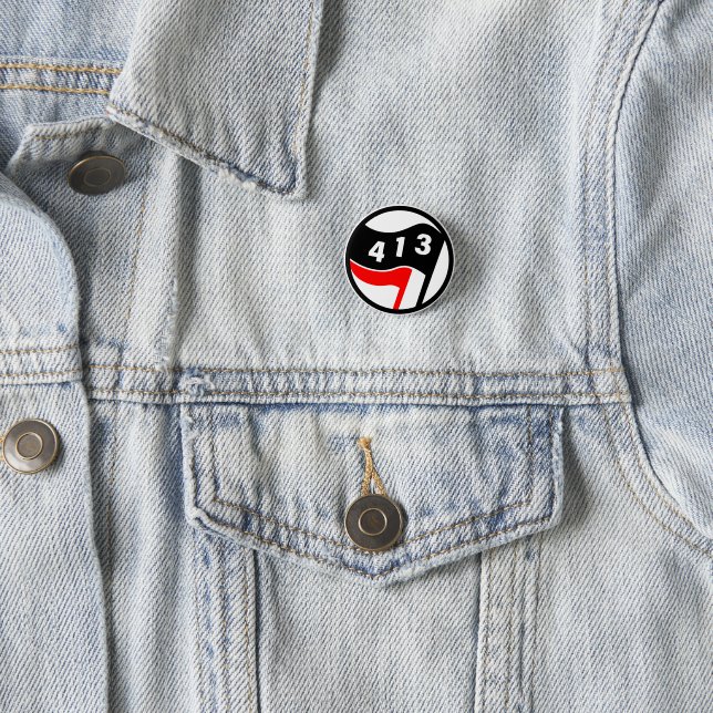 413 Western Mass Antifaschist Button (Beispiel)