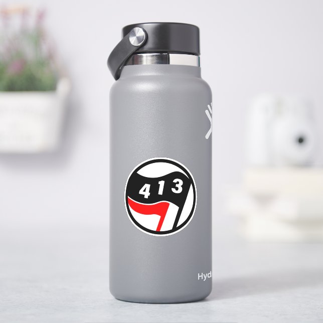 413 Western Mass Antifascist Aufkleber (HydroFlask)