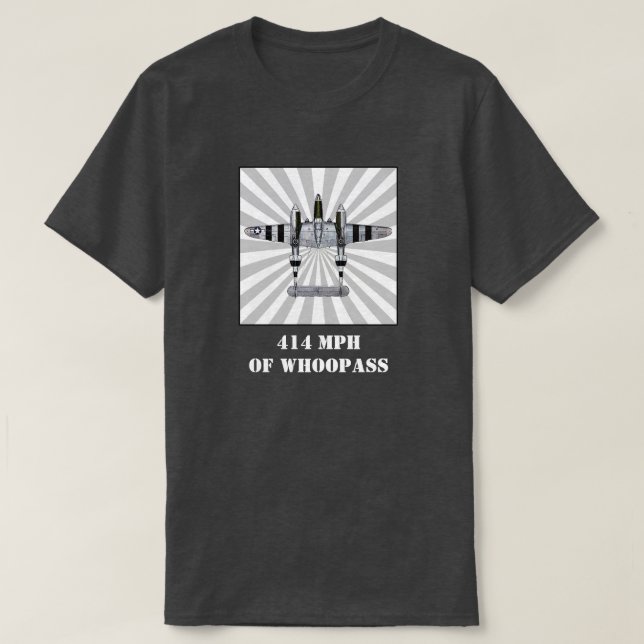 414 MPH of Whoopass - P-38 Blitze T-Shirt (Design vorne)