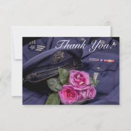 4171-Militärische Hochzeit Dankeskarte