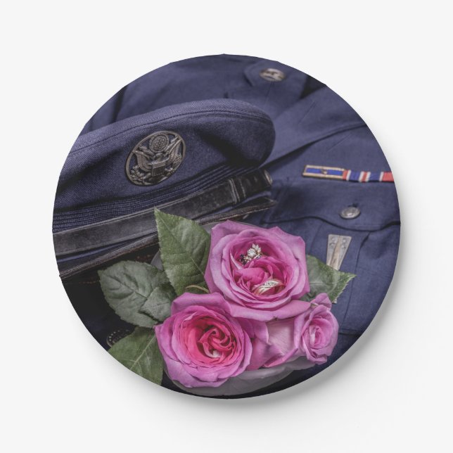 4171-Militärische Hochzeit Pappteller (Vorderseite)