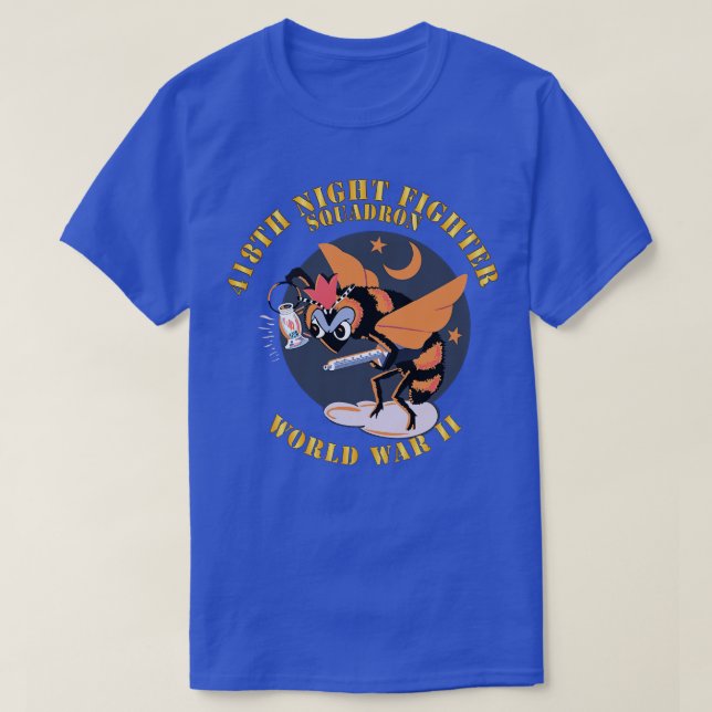 418. Night Fighter Squadron 2. Weltkrieg X T-Shirt (Design vorne)
