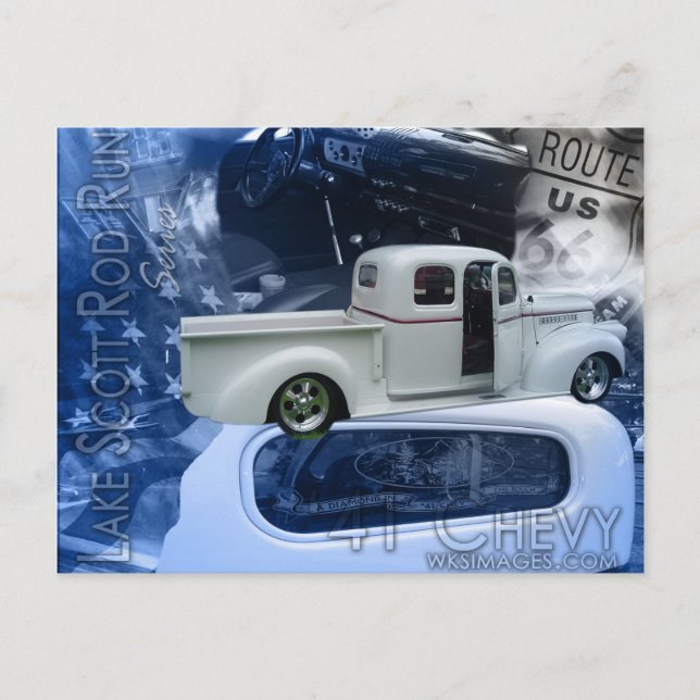 41 Chevy-Lake Scott Rod Run Series Postkarte (Vorderseite)