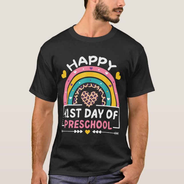 41 Days Of School Happy 41st Day Of Preschool Teac T-Shirt (Vorderseite)