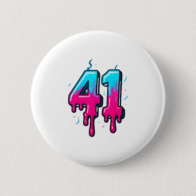 41 Eis-Drip-Meme Einundvierzig Vier Gen Alpha Sl Button (Vorderseite)