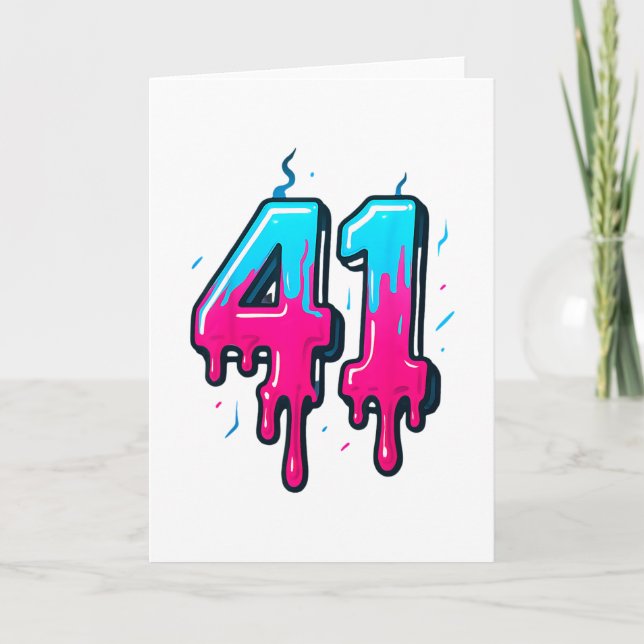 41 Eis-Drip-Meme Einundvierzig Vier Gen Alpha Sl Karte (Vorderseite)