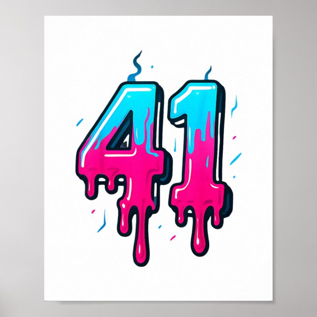 41 Eis-Drip-Meme Einundvierzig Vier Gen Alpha Sl Poster (Vorne)