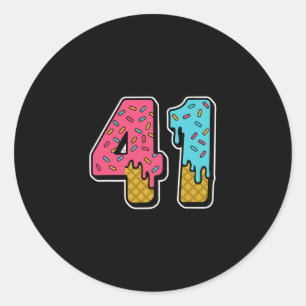 41 Eis-Drip-Meme Einundvierzig Vier Gen Alpha Sl Runder Aufkleber