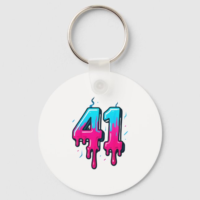 41 Eis-Drip-Meme Vier Eins Vier Gen Alpha Sl Schlüsselanhänger (Vorderseite)