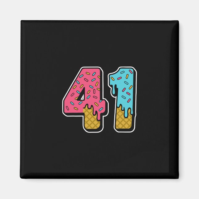 41 Eiscreme-Tropfen Meme 40 One Four Gen Alpha Sl Magnet (Vorne)