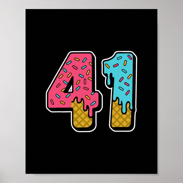 41 Eiscreme-Tropfen Meme 40 One Four Gen Alpha Sl Poster (Vorne)