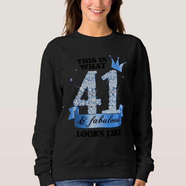 41 & Fabulous I Blue White Party Group Candid Phot Sweatshirt (Vorderseite)