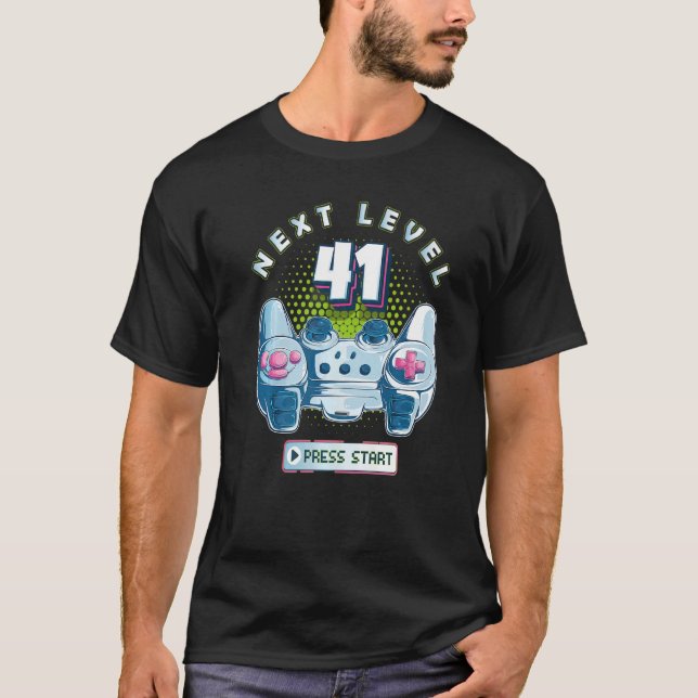 41 Gamer Next Level 41 Gaming Controller zum Gebur T-Shirt (Vorderseite)