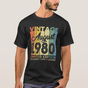 41. Geburtstag Dekoration August 1980 Männer Fraue T-Shirt