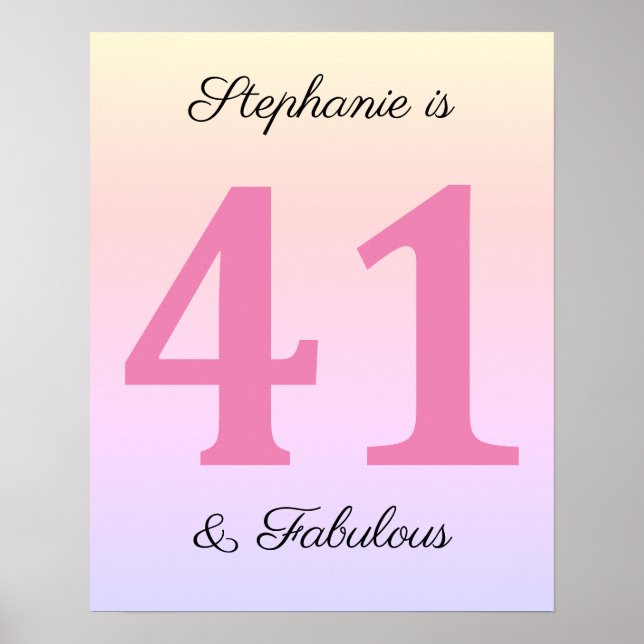 41. Geburtstag rosa einundvierzig und vortrefflich Poster (Vorne)
