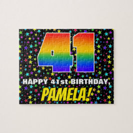 41. Geburtstag — Spaß, farbenfrohe Sternenweltenmu Puzzle
