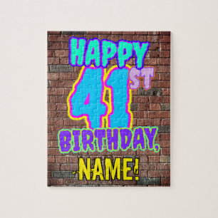 41. Geburtstag ~ Spaß, Urban Graffiti Inspiriert L Puzzle