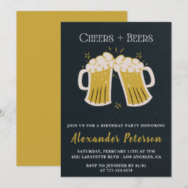 41. Geburtstagseinladungen Cheers Beers Rustic Men Einladung