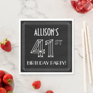 41. Geburtstagsparty: Art-Déco-Stil + Individuelle Serviette
