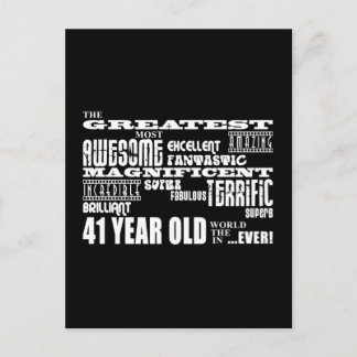 41. Geburtstagsparty Besten 41. Einladungspostkarte
