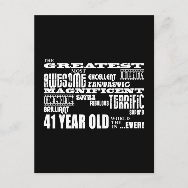 41. Geburtstagsparty Besten 41. Einladungspostkarte (Vorderseite)