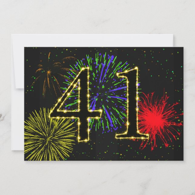 41. Geburtstagsparty Einladung (Vorderseite)