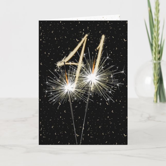 41. Hochzeitstag Sparkler Karte (Vorderseite)