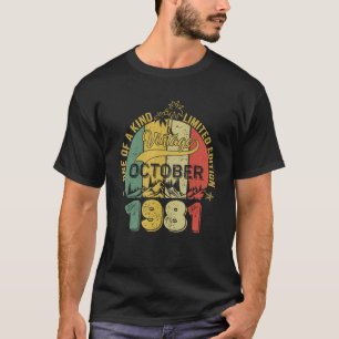 41 Jahre alt 41. Geburtstag Vintag Oktober 1981 T-Shirt