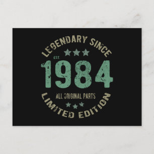 41 Jahre alt Tag 1984 Legend 41. Geburtstagsgesche Postkarte