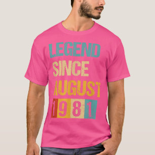 41 Jahre alte Geschenke lehnen seit August 1981. T-Shirt