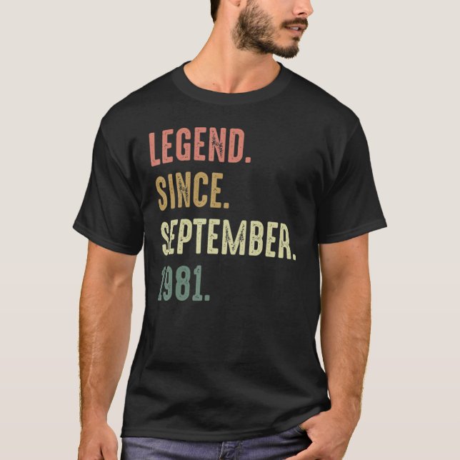 41 Jahre alte Legende seit September 1981 41. Bir T-Shirt (Vorderseite)