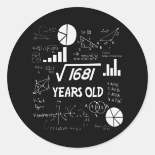 41 Jahre alter Tag Mathematiklehrer 41. Geburtstag Runder Aufkleber