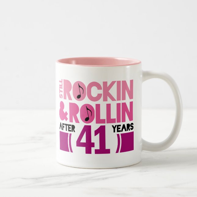 41. Jahrestags-Hochzeits-Geschenk Zweifarbige Tasse (Rechts)