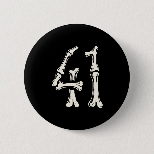 41 Meme Halloween-Skelett 4 1 Meme Lustig Vierzig  Button (Vorderseite)