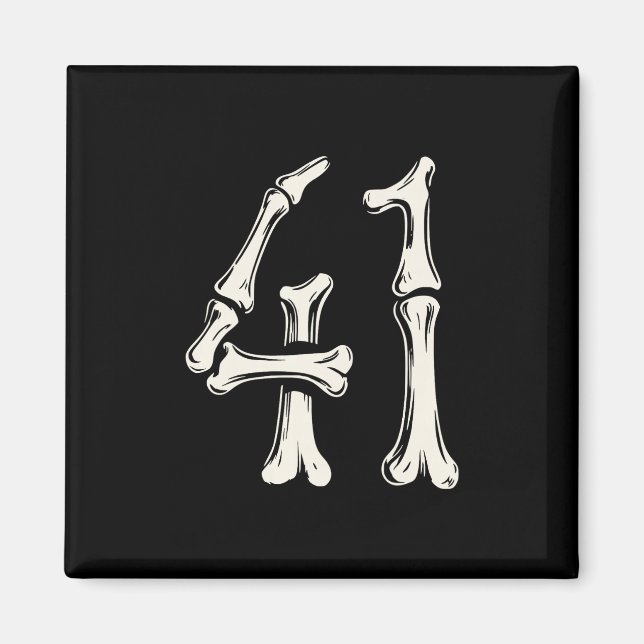 41 Meme Halloween Skelett 4 1 Meme Lustig Vierzig  Magnet (Vorne)