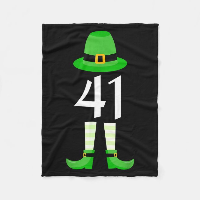 41 St. Patricks Day Vier Eins Kinder Lustiger Lepr Fleecedecke (Vorderseite)