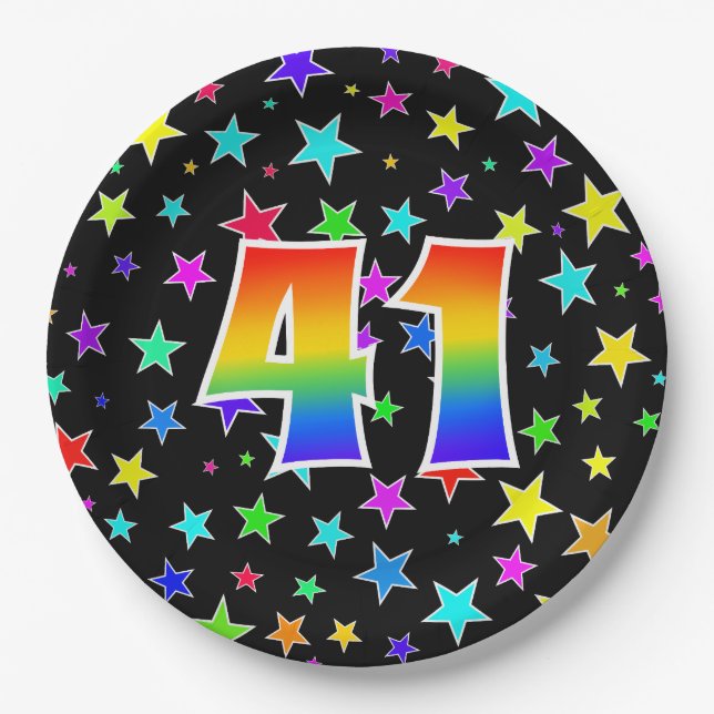 41. Veranstaltung: Bold, Fun, Colorful Rainbow 41 Pappteller (Vorderseite)