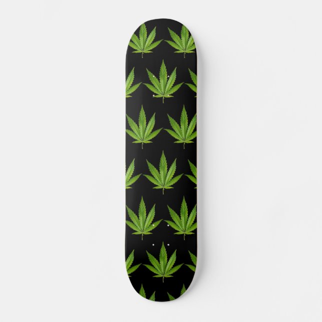 420WeedArmy 7 7/8" Schwarzes Skateboard (Vorderseite)