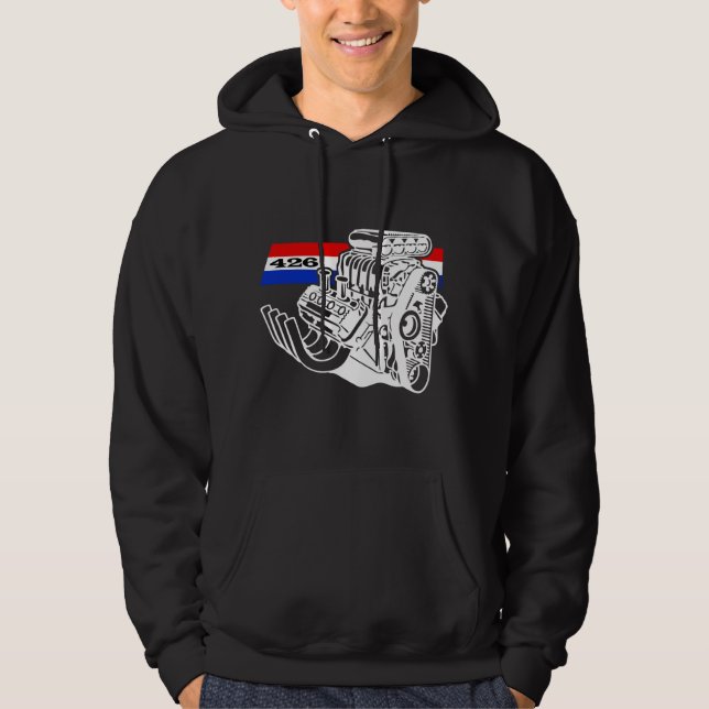 426 HEMI durchgebrannter V8-Motor Hoodie (Vorderseite)