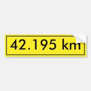 42.195 Autoaufkleber  Yellow Street Sign Style