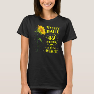 42. Geburtstag 42 Jahre Alte Sonnenblume Geboren J T-Shirt