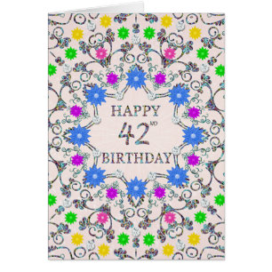 42. Geburtstag Abstrakte Blume