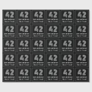 42. Geburtstag: Art Deco Inspiriert Look "42" w/ N Geschenkpapier