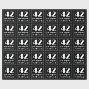 42. Geburtstag - Art Deco inspirierter Look "42", Geschenkpapier