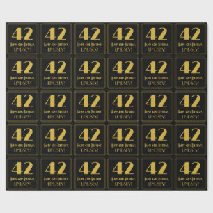 42. Geburtstag ~ Art Deco inspirierter Look "42", Geschenkpapier