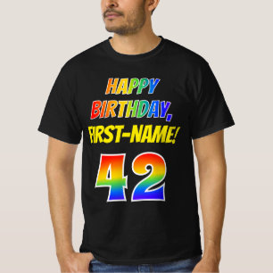 42. Geburtstag — Bold, Lustig, Regenbogen 42, Benu T-Shirt