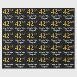 42. Geburtstag: Elegante Luxury Imitate Gold Look  Geschenkpapier