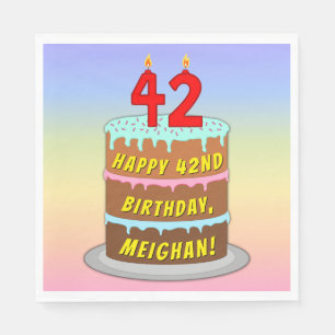 42. Geburtstag: Fun Cake and Candles + Individuell Serviette