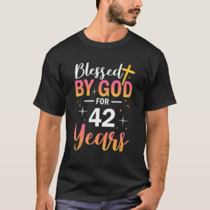 42. Geburtstag Mann Frau gesegnet von Gott für 42  T-Shirt